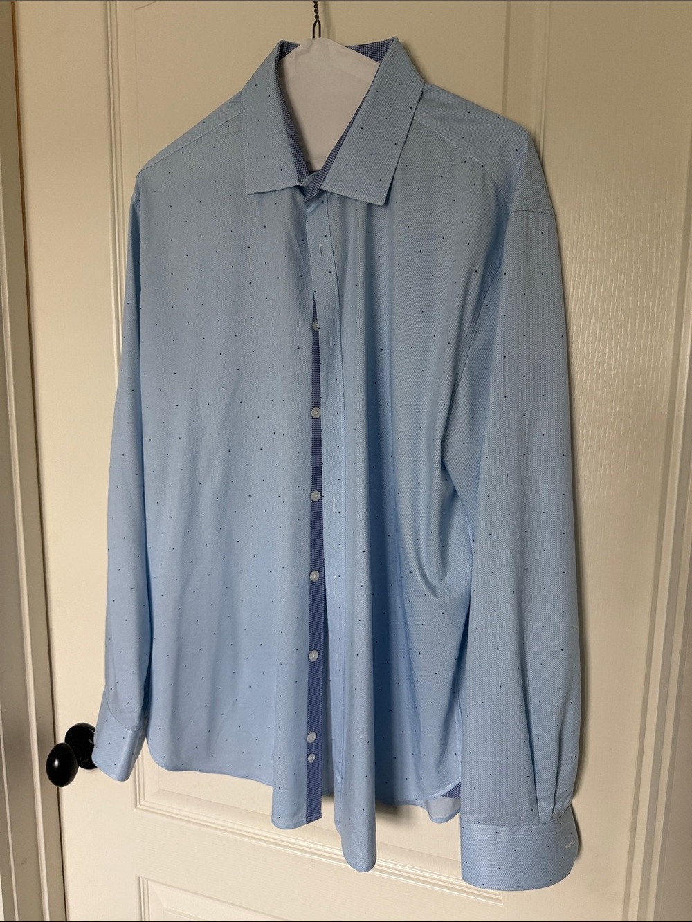 Society Of Threads Light Blue Dress Shirt with Micro Dot Accent